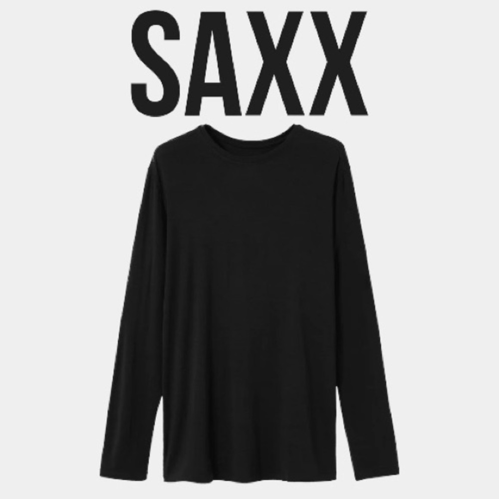 SAXX Snooze Super Soft Modal Sleep Long Sleeve Tee, Large, Black